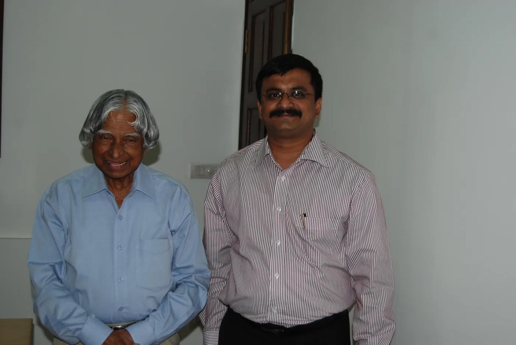 Venkatarangan Thirumalai with Dr. A.P.J. Abdul Kalam at his residence in New Delhi, May 2010.
